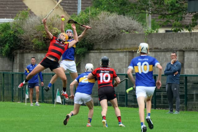 Action from the Limerick Senior Hurling Championship clash Adare and Patrickswell