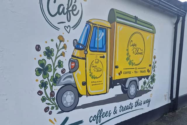 Mural depicting the ‘iconic’ Cape and Clover coffee van