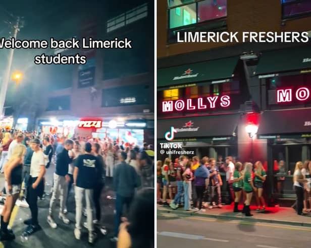 Students on the streets of Limerick city