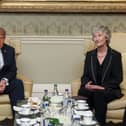 President Catherine Connolly and President Donald Trump at Aras an Uachtarain
