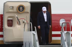 US President Donald Trump arriving at Shannon Airport 