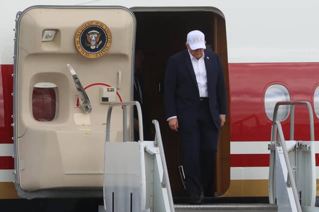 US President Donald Trump arriving at Shannon Airport