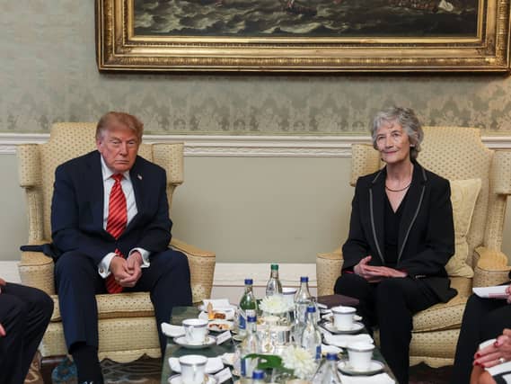 Catherine Connolly and Donald Trump at Aras an Uachtarain