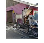 A still from a video of the damage at the sex shop