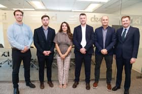 DECI staff, Brian Moran, regional director of the US Mid-West, Brian Moore, commercial manager, Ruby Caranza, US business development, Colm Phelan, managing director and Peter Davy, strategic business director