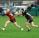 Pat Kearney, Adare, about to strike the ball against Newcastle West in the Limerick SHC Group 2 clash