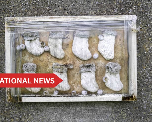 A memorial left at the site of the former Mother and Baby institution in Tuam