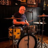 Guido Divito at work on the drum kit photo by Kieran Beville