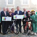 Pictured at Government Buildings are Darragh O’Brien TD, Jerry Buttimer TD, Seán Canney TD, Finola O’Driscoll, Joe Seymour, Thomas Connell  and school children Danni Gilmore (10) and Kyle Gerie (11) from Sylane National School Tuam Co. Galway and Gourika Anand (11) and Anna O'Connor (11) from St Colmcilles Girls National School Swords