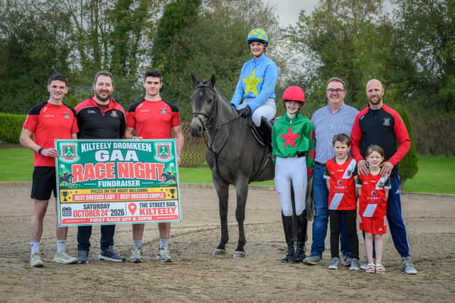 Ready for the off: Kilteely-Dromkeen GAA Club members at Garranemore Equestrian Centre in Pallasgreen