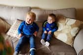 Noah Quish with Jayden English after the two boys had recovered from heart surgery
