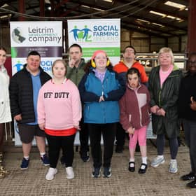 A group from St Joseph's Foundation, Charleville at the social farming open day in Effin  