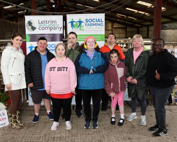 A group from St Joseph's Foundation, Charleville at the social farming open day in Effin  