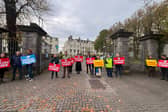 Staff at Limerick School of Art and Design striking this morning
