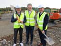 Former Limerick hurling star Shane Dowling, with Mayor John Moran and John Godfrey, Southpiar Properties limited | PICTURE: Adrian Butler