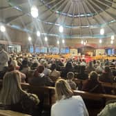 People during a vigil at Sacred Heart Church in Waterford