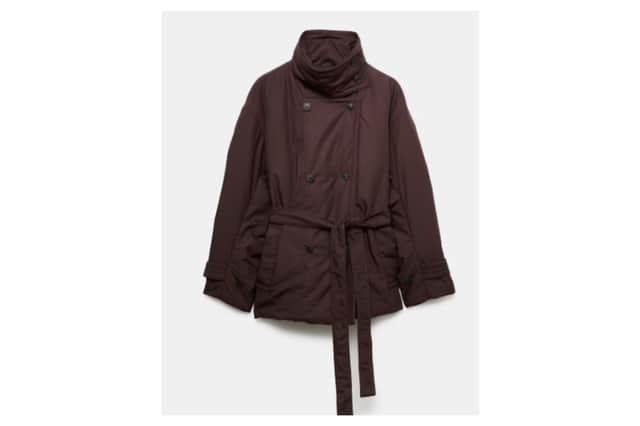 Pure Cotton Thermowarmth Belted Funnel Neck Coat