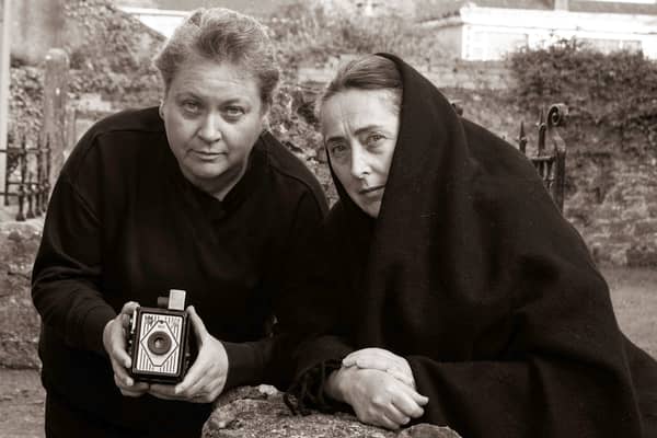 Backroom drama group  actors,  Caroline Healy-O'Connor and Sheila Nix pictured during a group photo shoot during preparations for their Abbeyfeale performances on Friday and Saturday nights at 8pm nightly.  PICTURE: JOHN REIDY