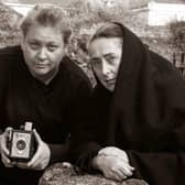 Backroom drama group  actors,  Caroline Healy-O'Connor and Sheila Nix pictured during a group photo shoot during preparations for their Abbeyfeale performances on Friday and Saturday nights at 8pm nightly.  PICTURE: JOHN REIDY