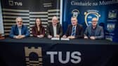 At the signing of the Memorandum of Understanding aimed at supporting referees were: Dr James Griffin, Dean of Business and Humanities, TUS; Dr Amy McGuire, Head of Sport, Leadership & Human Performance TUS; Jimmy Browne, Chief Operations Officer, TUS; Tim Murphy, Chairperson, Munster GAA, and Kieran Leddy, Chief Executive Officer, Munster GAA
