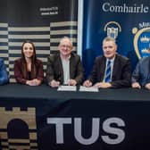 At the signing of the Memorandum of Understanding aimed at supporting referees were: Dr James Griffin, Dean of Business and Humanities, TUS; Dr Amy McGuire, Head of Sport, Leadership & Human Performance TUS; Jimmy Browne, Chief Operations Officer, TUS; Tim Murphy, Chairperson, Munster GAA, and Kieran Leddy, Chief Executive Officer, Munster GAA