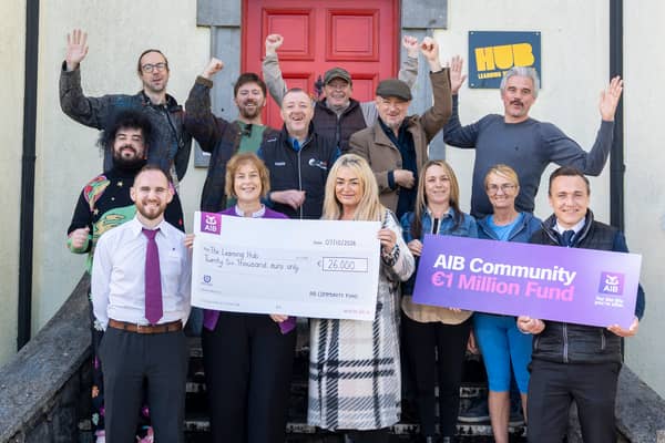 Staff of Learning Hub Limerick celebrate the funding from AIB | PICTURE: Don Moloney