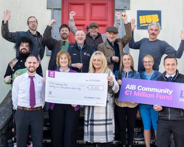 Staff of Learning Hub Limerick celebrate the funding from AIB | PICTURE: Don Moloney