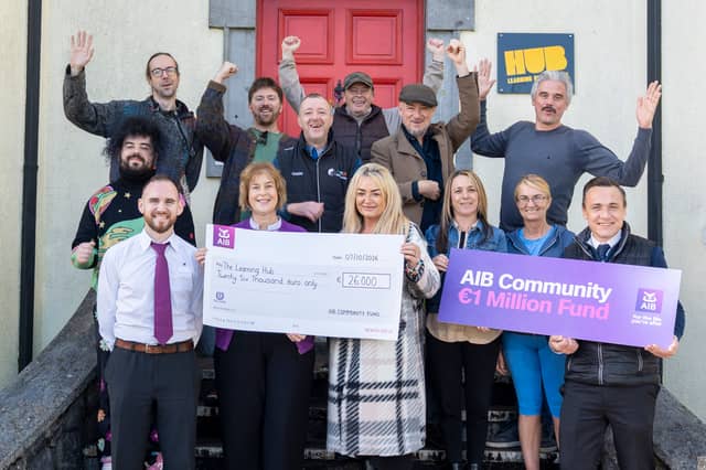 Staff of Learning Hub Limerick celebrate the funding from AIB | PICTURE: Don Moloney