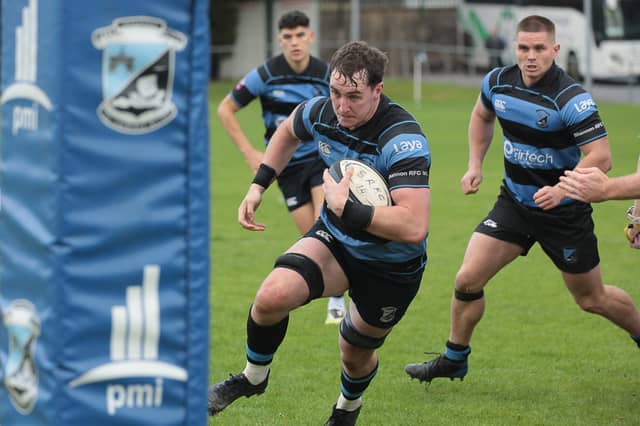 Shannon captain Neal Moylett gets close to the Wanderers try line during their AIL third round clash in Limerick