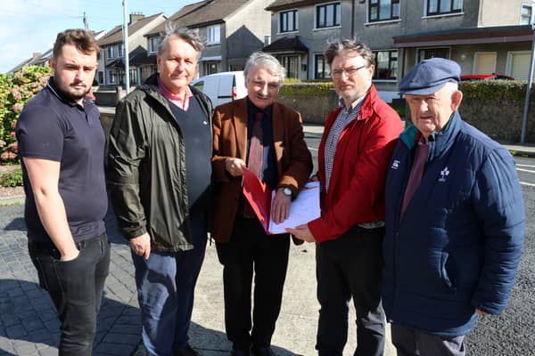 Businesspeople in Thomondgate have lodged a petition with more than 500 signatures to Limerick City and County Council. Among its supporters is local TD Willie O'Dea, who is flanked by Darren Joyce, Fine Wines, John Garrahy, Treaty Veterinary, local commercial property owner Michael Moore and John Moloney, Johnsey's Friendly Shop