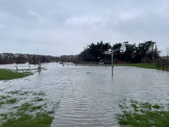 A flooded park