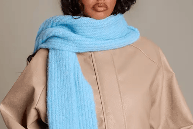 Baby Blue Tassel Scarf