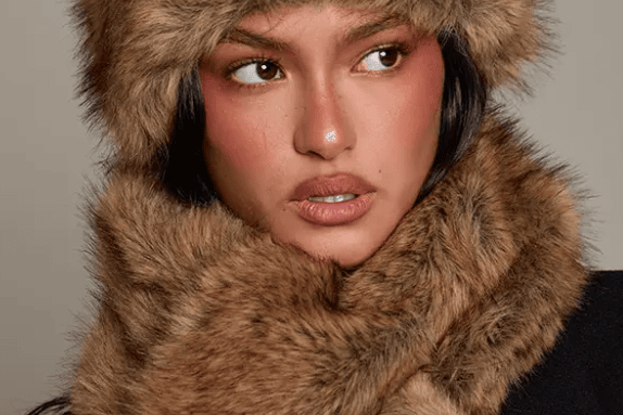 Faux Fur Beige Scarf
