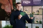 Seán Leddin, founder of Fíor Jewellery, celebrating Fíor being named the winner of Carrolls Irish Gifts' Fáilte 2026 initiative at the brand's College Green store in Dublin