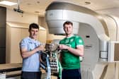 Mike Foley, Na Piarsaigh and Robbie Egan, Kilmallock at the launch of the Whitebox Senior Hurling Championship final at the new cancer centre in Ballygrennan, Moyross