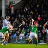 Conor Boylan lands a score for Na Piarsaigh in their Limerick SHC final against Kilmallock at the TUS Gaelic Grounds