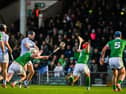 Conor Boylan lands a score for Na Piarsaigh in their Limerick SHC final against Kilmallock at the TUS Gaelic Grounds