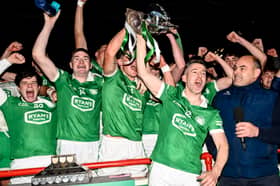 Kilmallock captain Graeme Mulcahy and teammates celebrate with the John Daly Cup