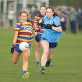 St Ailbe's Katie Heelan on the charge during their Munster Intermediate semi-final win over Cooraclare in Ballybricken