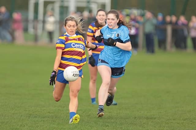 St Ailbe's Katie Heelan on the charge during their Munster Intermediate semi-final win over Cooraclare in Ballybricken