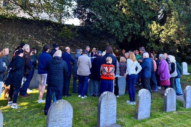 Members of Limerick’s Quaker community and others at the Quaker Burial Ground, Ballinacurra