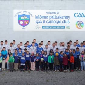 Young Kildimo-Pallaskenry supporters with the team