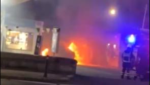 Car goes on fire in Limerick petrol station