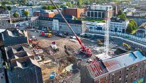 Limerick's  Opera Square development reaches new heights as giant crane is installed
