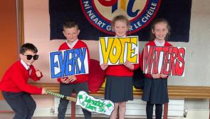 PICTURES: Pupils encourage Limerick people to cast vote in historic election