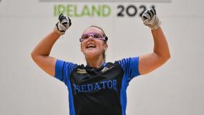 Limerick woman Martina McMahon celebrates Ladies Open Singles success at World Wallball Championships