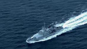 LATEST: Footage released of Navy ship tracking vessel at centre of &euro;30 million drugs bust