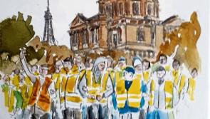 Limerick artist captures ‘deeply intense’ French yellow vest protests on canvas