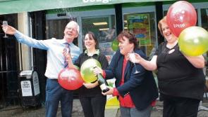 #WATCH: Owner of Limerick store celebrates selling winning Lotto ticket