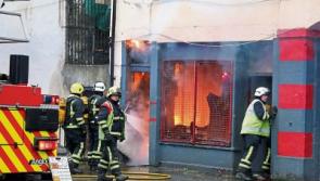 WATCH: Limerick fire fighters tackle building engulfed in flames